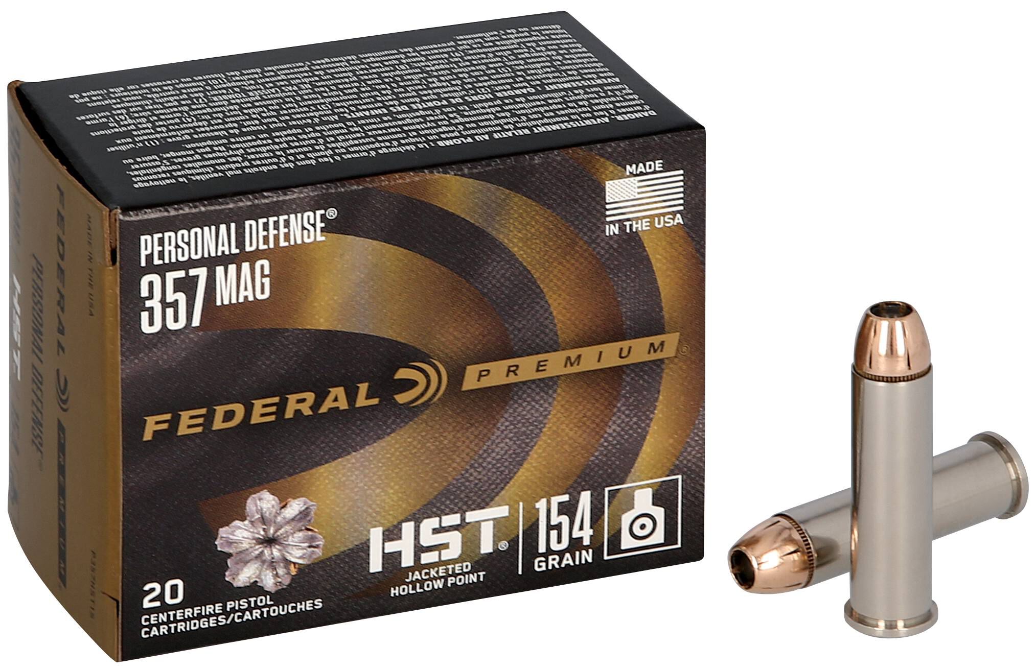 Federal 357 Mag 154gr HST – Reliable .357 Mag Defense Ammo, 1340 fps, 20 Rounds 3 Federal 357 Mag 154gr HST – Reliable .357 Mag Defense Ammo, 1340 fps, 20 Rounds - Image 3