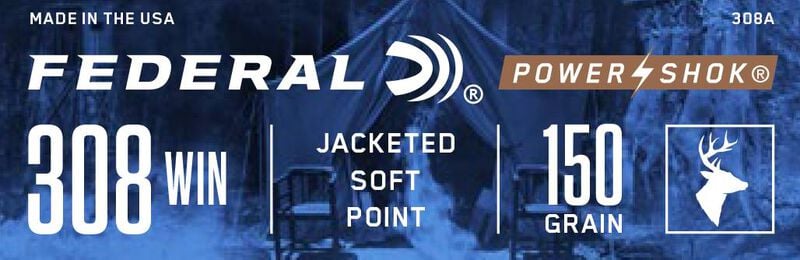 Power-Shok Rifle, 308 Win, 150 Grain, Jacketed Soft Point, 2820 fps