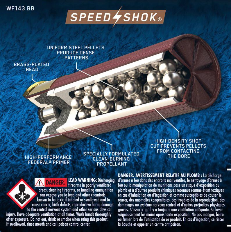 Speed-Shok, 12 Gauge, BB Shot, 3 in, 1 1/8 oz, 1550 fps