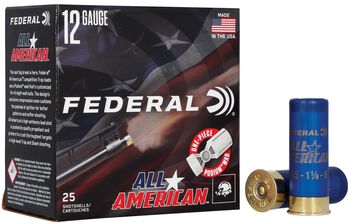 All-American, 12 Gauge, 8 Shot, 2-3/4 in, 1 1/8 oz, 1145 fps