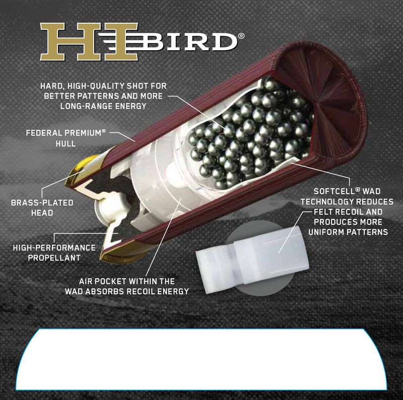 HI-BIRD, 12 Gauge, 7.5 Shot, 2-3/4 in, 1 1/4 oz, 1330 fps