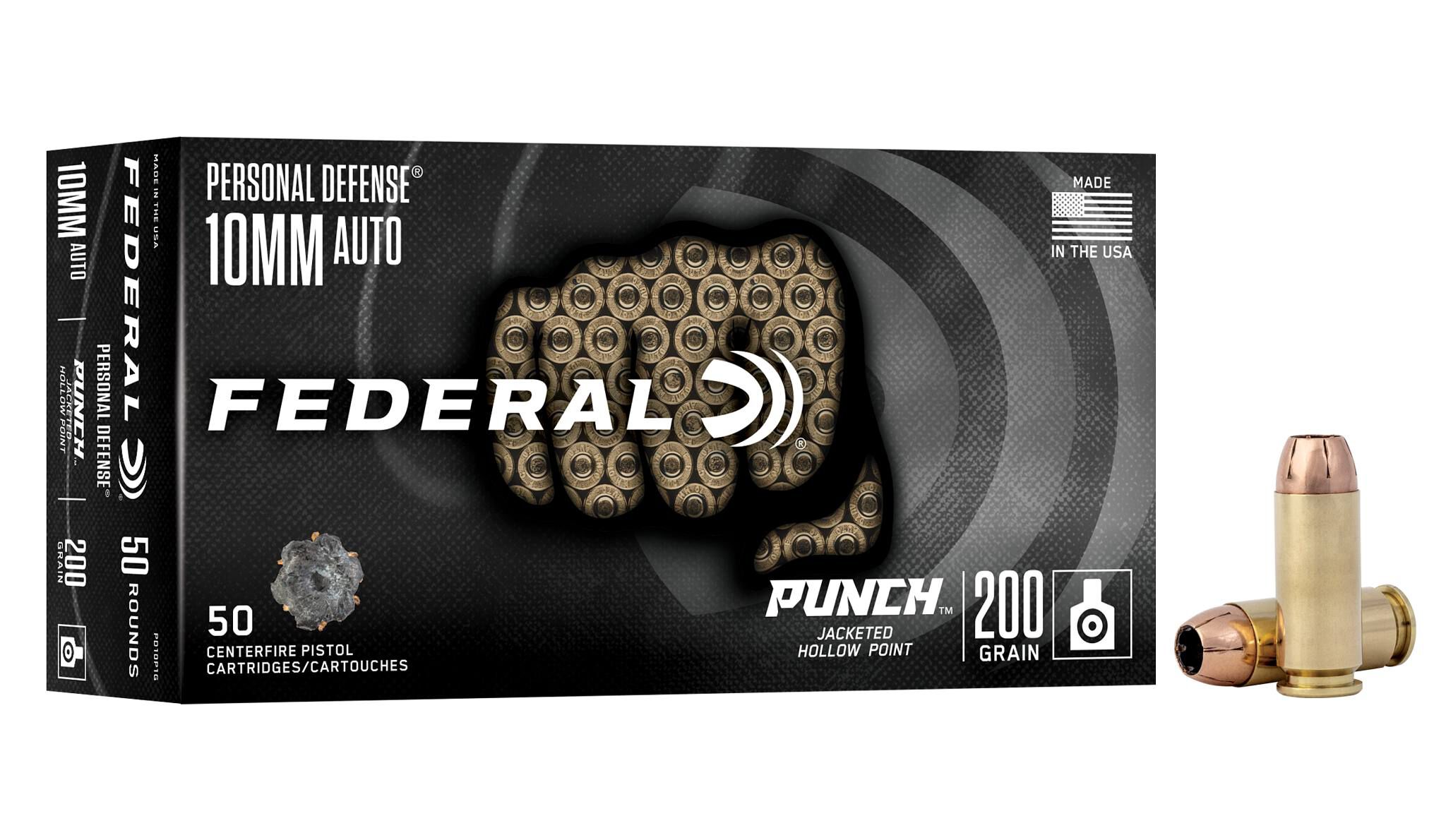 Federal Punch 10mm 200gr JHP – Powerful Personal Defense Ammo, 50 Rounds - Image 4