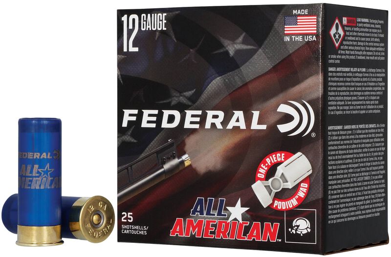 All American, 12 Gauge, 8 Shot, 2-3/4 in, 1 1/8 oz, 1200 fps