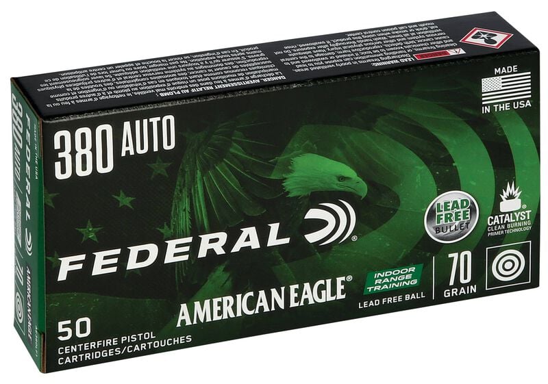 American Eagle Indoor Range Training Lead Free, 380 Auto, 70 Grain, Lead Free IRT, 1110 fps