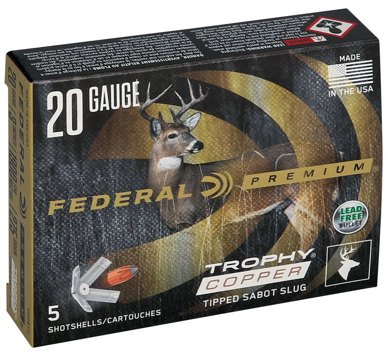 Trophy Copper Sabot Slug, 20 Gauge, 275 Grain, 3 in, 1900 fps