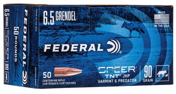 Varmint & Predator, 6.5 Grendel, 90 Grain, Speer TNT Jacketed Hollow Point, 3000 fps