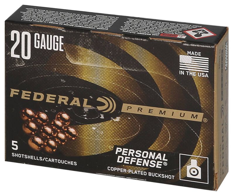 Personal Defense Shotshell with FLITECONTROL Wad, 20 Gauge, 2 Buck Shot, 2-3/4 in, 1325 fps