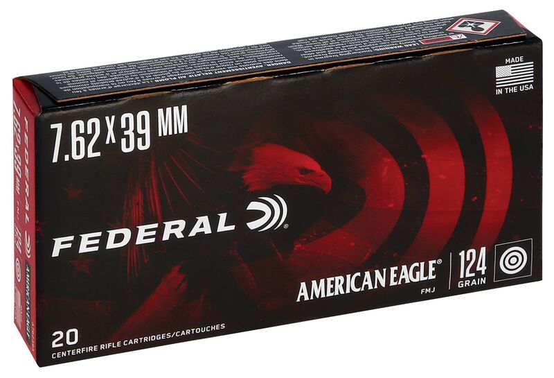 American Eagle Rifle, 7.62x39, 124 Grain, Full Metal Jacket, 2350 fps