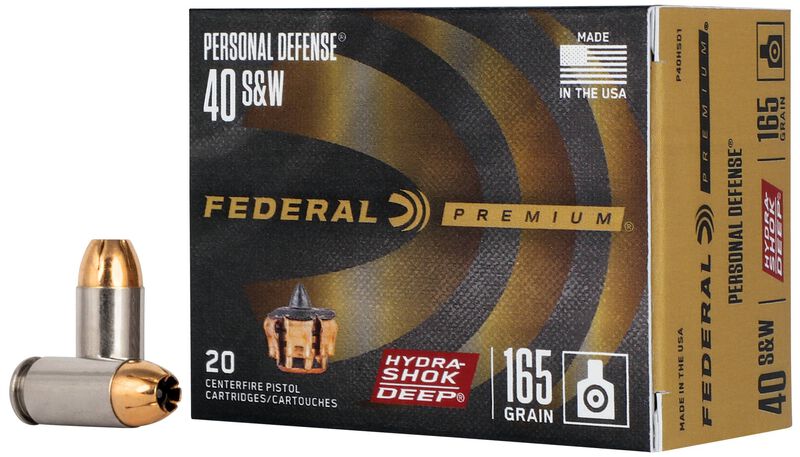 Personal Defense Hydra-Shok Deep, 40 S&amp;W, 165 Grain, Hydra-Shok Deep Jacketed Hollow Point, 1050 fps