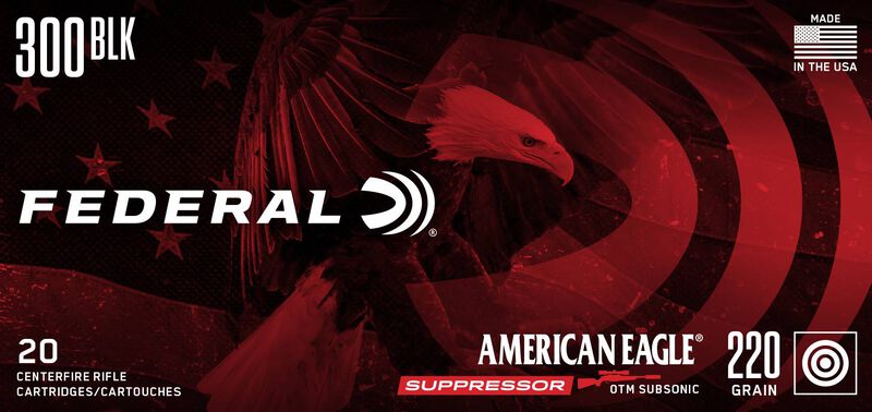 American Eagle Rifle Suppressor, 300 Blackout, 220 Grain, Open Tip Match, 1000 fps