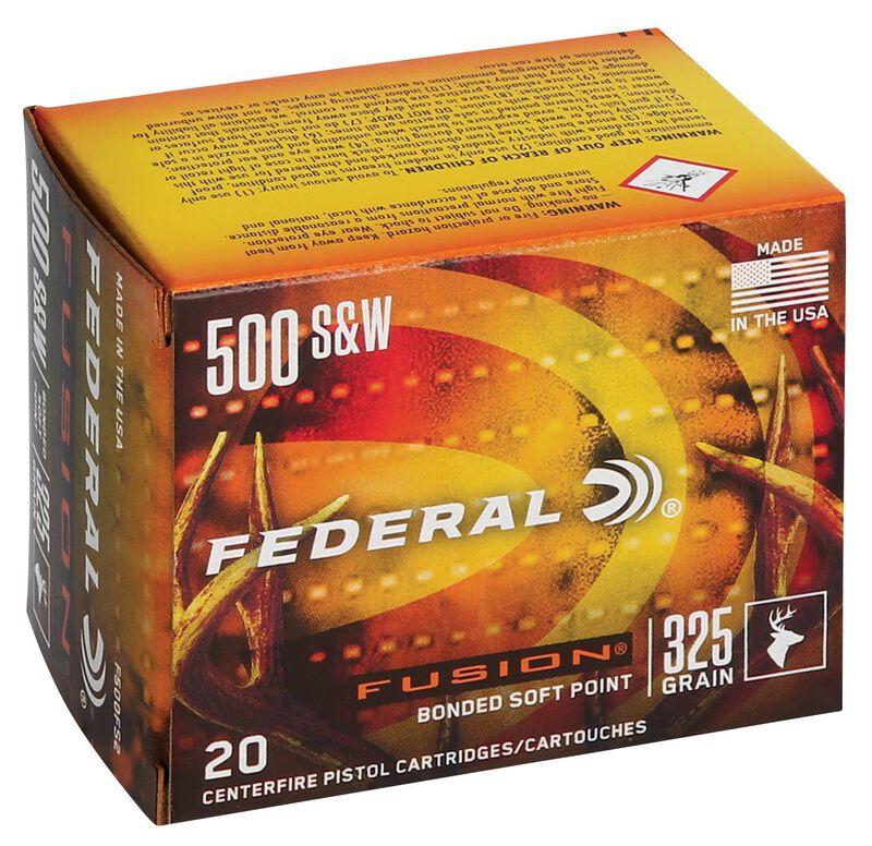 Fusion Handgun, 500 S&amp;W, 325 Grain, Fusion Soft Point, 1450 fps