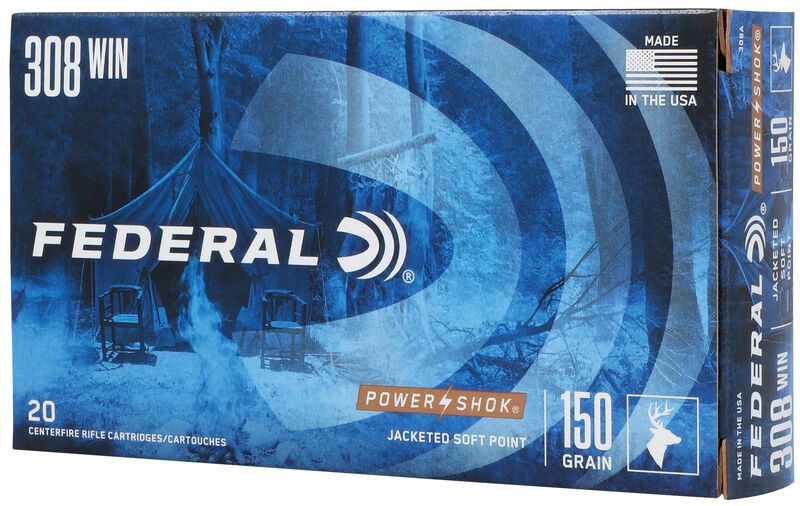 Power-Shok Rifle, 308 Win, 150 Grain, Jacketed Soft Point, 2820 fps