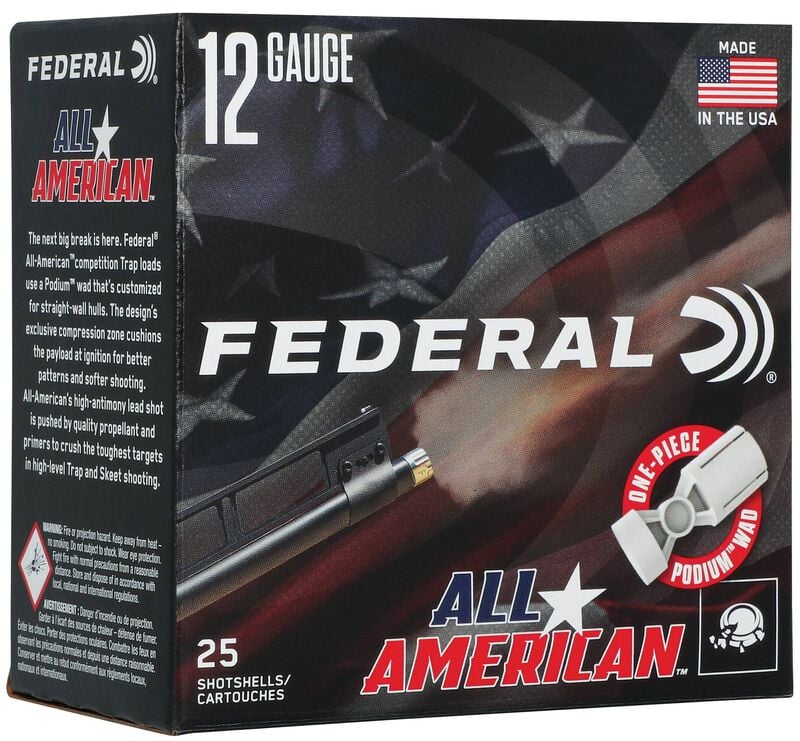 All-American, 12 Gauge, 8 Shot, 2-3/4 in, 1 1/8 oz, 1250 fps