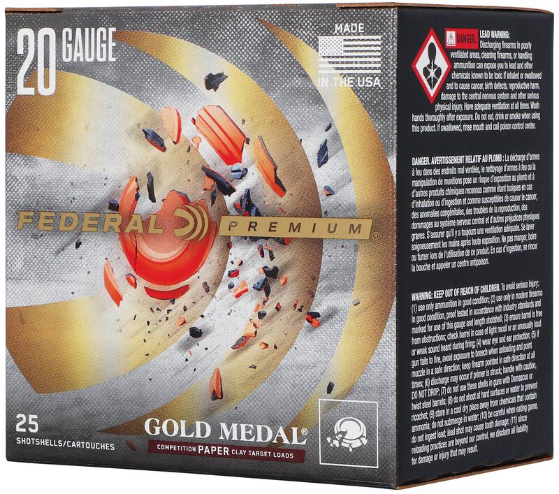Gold Medal Paper, 20 Gauge, 7.5 Shot, 2-3/4 in, 7/8 oz, 1250 fps
