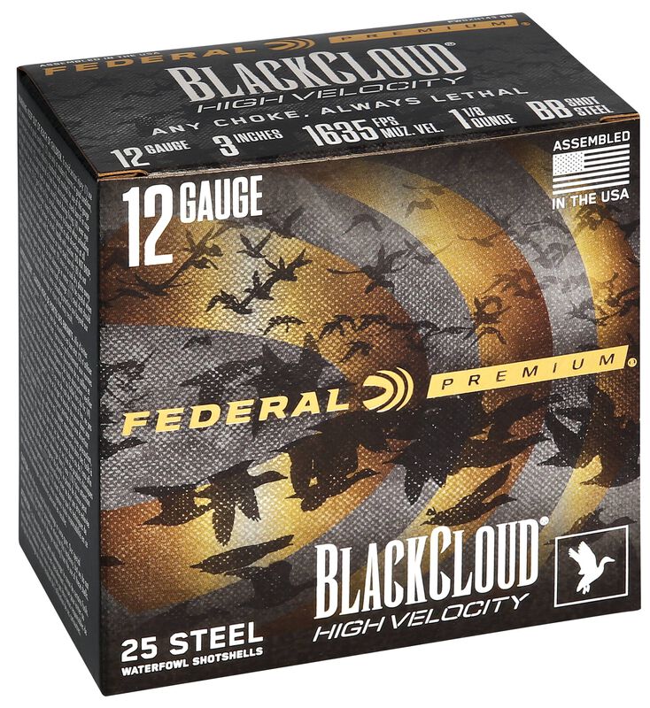Black Cloud FS Steel High Velocity, 12 Gauge, BB Shot, 3 in, 1 1/8 oz, 1635 fps