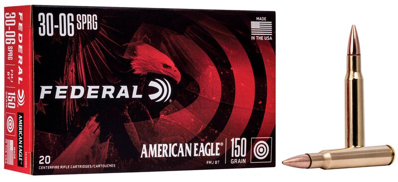 American Eagle Rifle, 30-06 Springfield, 150 Grain, Full Metal Jacket Boat-Tail, 2910 fps