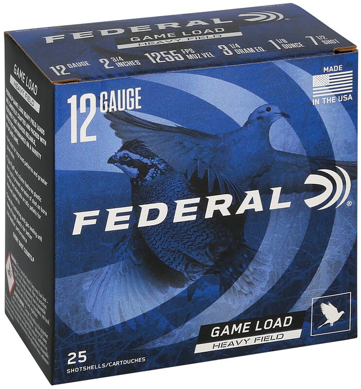 Game Load Upland Heavy Field, 12 Gauge, 7.5 Shot, 2-3/4 in, 1 1/8 oz, 1255 fps