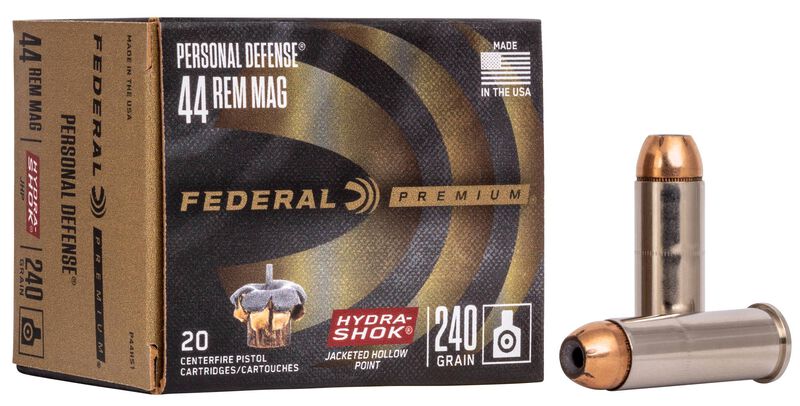 Personal Defense Hydra-Shok, 44 Rem Magnum, 240 Grain, Hydra-Shok Jacketed Hollow Point, 1210 fps