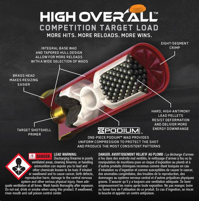 High Over All, 12 Gauge, 7.5 Shot, 2-3/4 in, 1 1/8 oz, 1145 fps