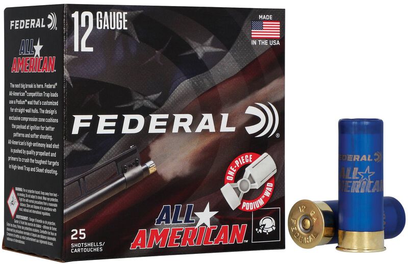 All-American, 12 Gauge, 7.5 Shot, 2-3/4 in, 1 1/8 oz, 1145 fps