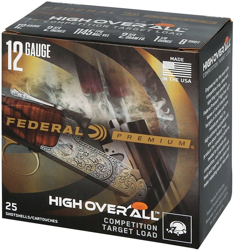 High Over All, 12 Gauge, 8 Shot, 2-3/4 in, 1 1/8 oz, 1145 fps