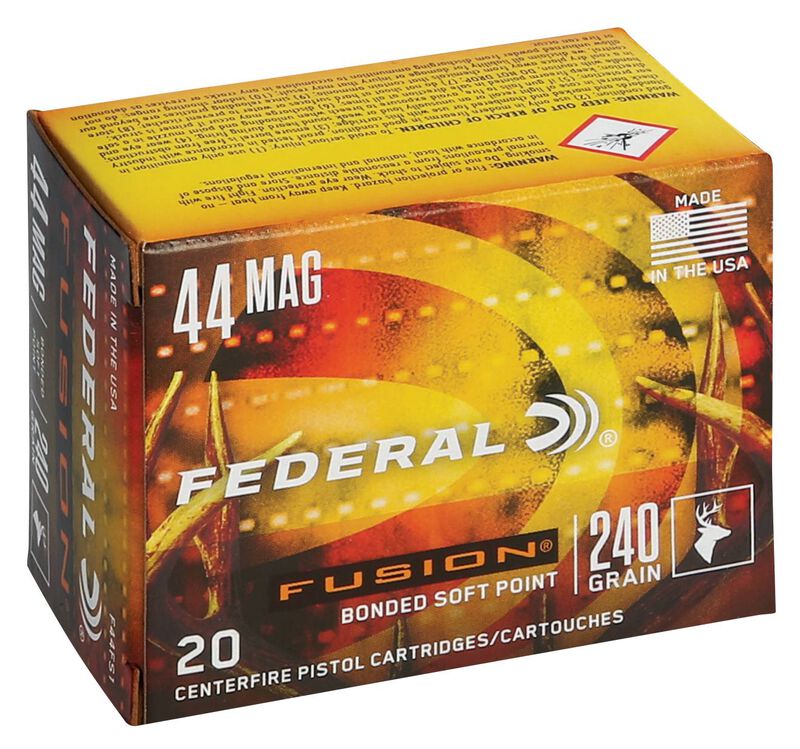 Fusion Handgun, 44 Rem Magnum, 240 Grain, Fusion Soft Point, 1290 fps
