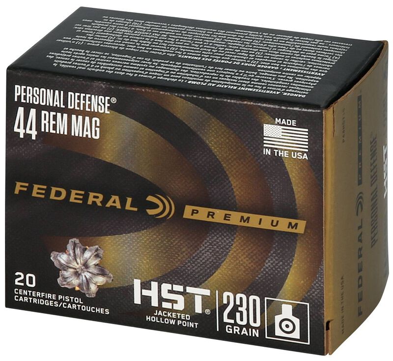 Personal Defense HST, 44 Rem Magnum, 230 Grain, HST Jacketed Hollow Point, 1085 fps