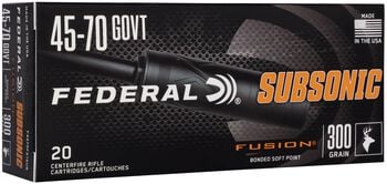 Federal Subsonic, 45-70 Government, 300 Grain, Fusion Soft Point, 1000 fps