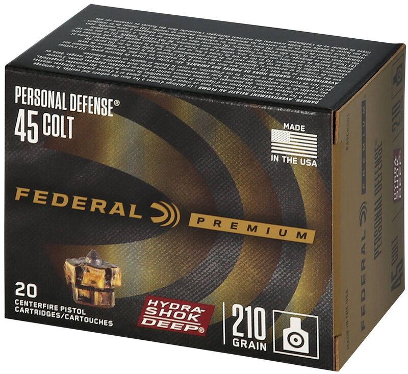 Personal Defense Hydra-Shok Deep, 45 Colt, 210 Grain, Hydra-Shok Deep Jacketed Hollow Point, 913 fps