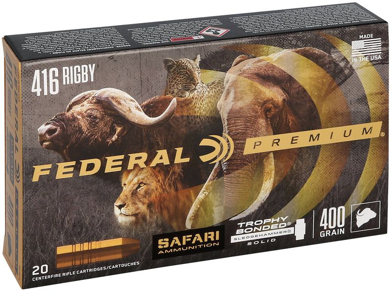 Safari Trophy Bonded Sledgehammer Solid, 416 Rigby, 400 Grain, Trophy Bonded Sledgehammer Solid, 2370 fps
