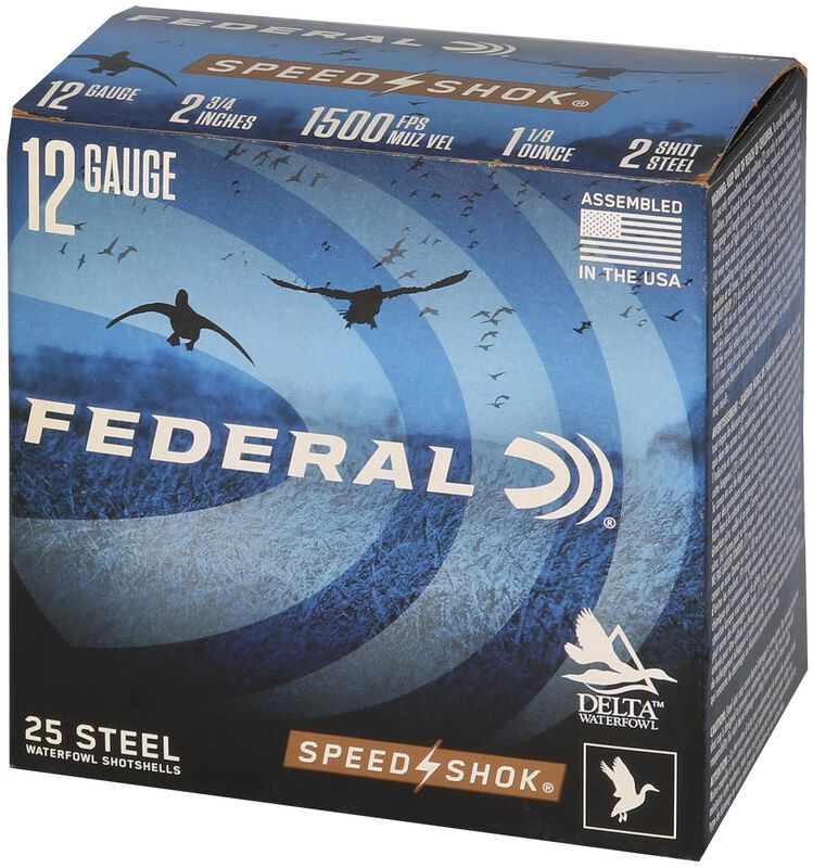 Speed-Shok, 12 Gauge, 2 Shot, 2-3/4 in, 1 1/8 oz, 1500 fps