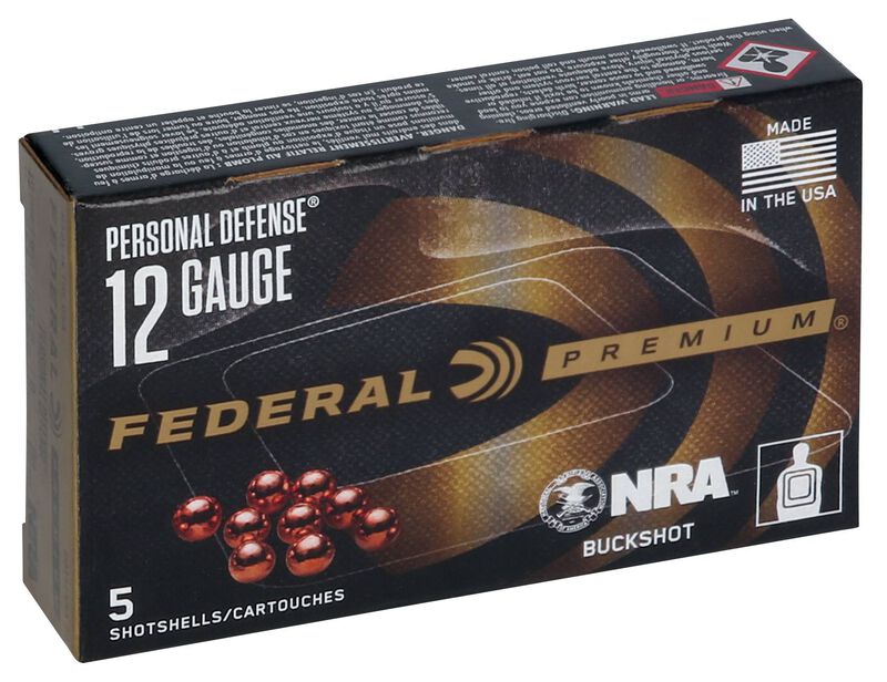 Personal Defense Shotshell with FLITECONTROL Wad, 12 Gauge, 00 Buck Shot, 2-3/4 in, 1145 fps