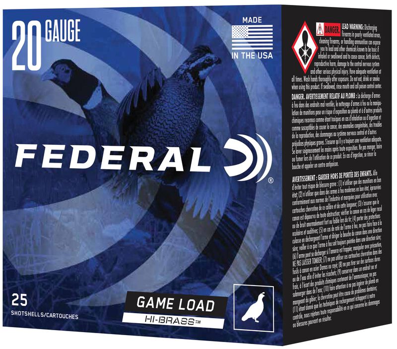 Game Load Upland Hi-Brass, 20 Gauge, 7.5 Shot, 2-3/4 in, 1 oz, 1220 fps