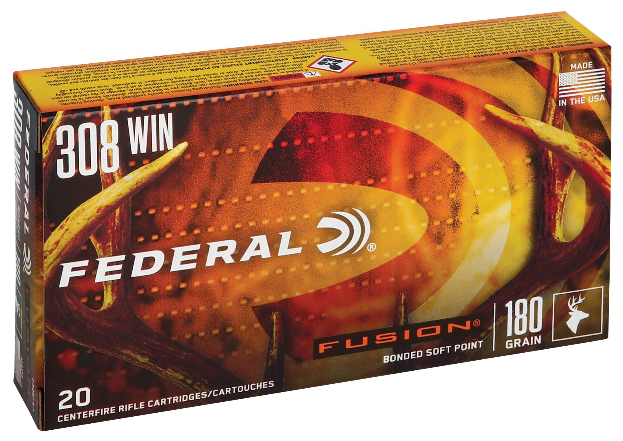 Federal 308 180gr Fusion – Powerful .308 Win Deer and Elk Hunting Ammo, 2600 fps, 20 Rounds 2 Federal 308 180gr Fusion – Powerful .308 Win Deer and Elk Hunting Ammo, 2600 fps, 20 Rounds - Image 2