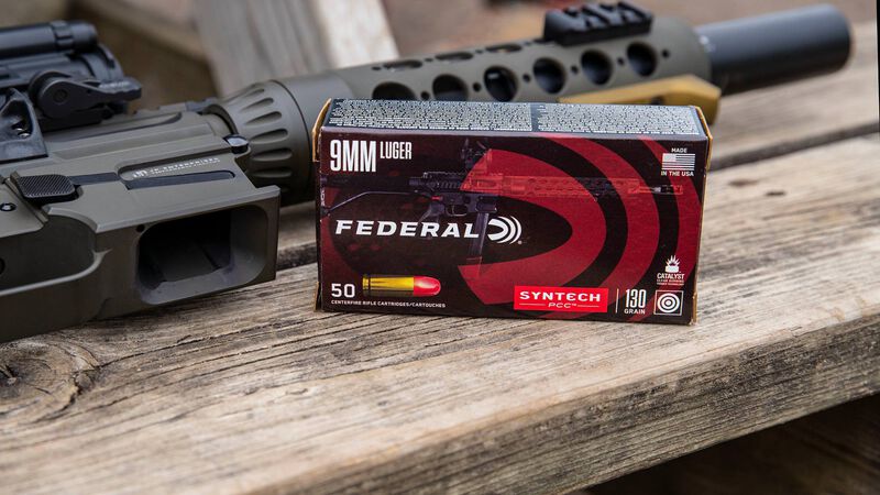 Syntech PCC, 9mm Luger, 130 Grain, Syntech Jacket Flat Nose, 1140 fps