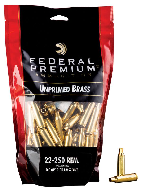 Unprimed Brass-Rifle, 22-250 Rem