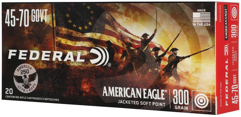 250th Anniversary USA Rifle, 45-70 Government, 300 Grain, Jacketed Soft Point, 1850 fps