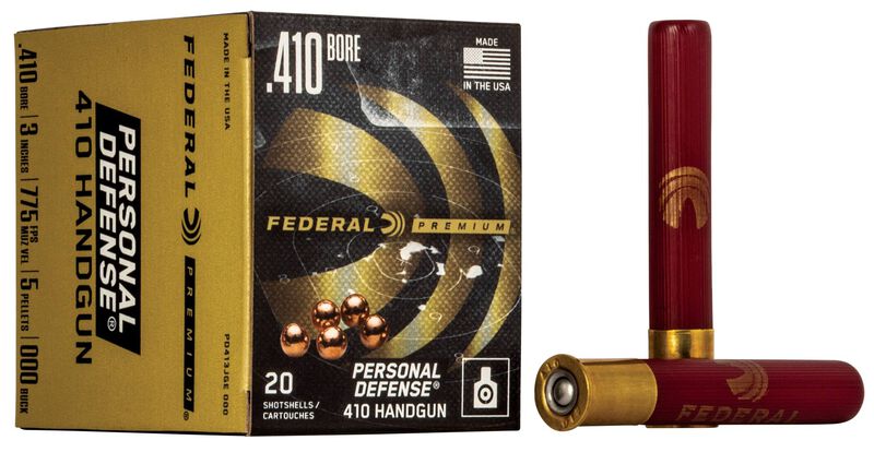 Personal Defense 410 Handgun, 410 Bore, 000 Buck Shot, 3 in, 775 fps