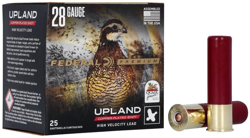 Upland Quail Forever High Velocity, 28 Gauge, 8 Shot, 2-3/4 in, 3/4 oz, 1295 fps
