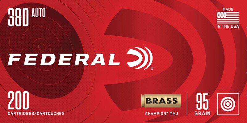 Champion Training, 380 Auto, 95 Grain, Full Metal Jacket, 980 fps