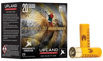 Upland Pheasants Forever High Velocity, 20 Gauge, 4 Shot, 2-3/4 in, 1 oz, 1350 fps