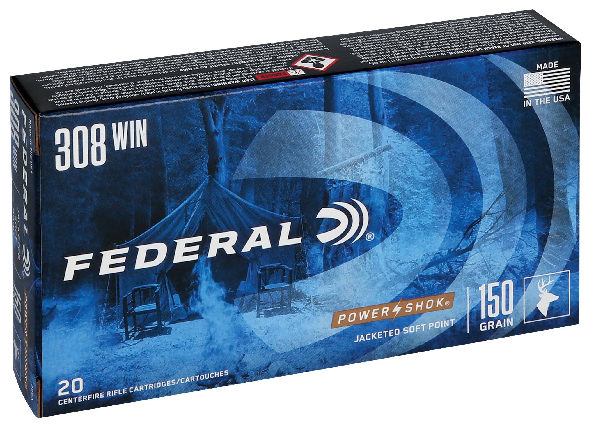 Buy Power-Shok Rifle 308 Win Ammo | 150 Grain, 2820 FPS | Federal