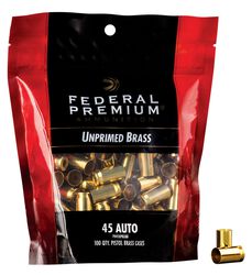 Unprimed Brass-Handgun, 45 Auto, 100 Count