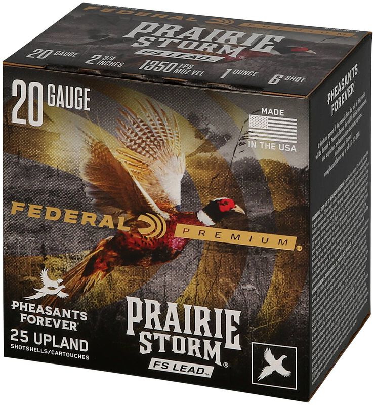 Prairie Storm FS Lead, 20 Gauge, 6 Shot, 2-3/4 in, 1 oz, 1350 fps
