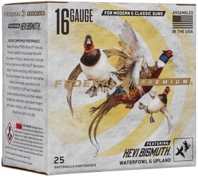 Premium HEVI-Bismuth, 16 Gauge, 5 Shot, 2-3/4 in, 1 oz, 1400 fps