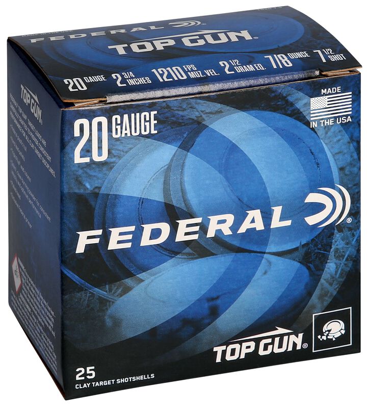 Top Gun, 20 Gauge, 7.5 Shot, 2-3/4 in, 7/8 oz, 1210 fps