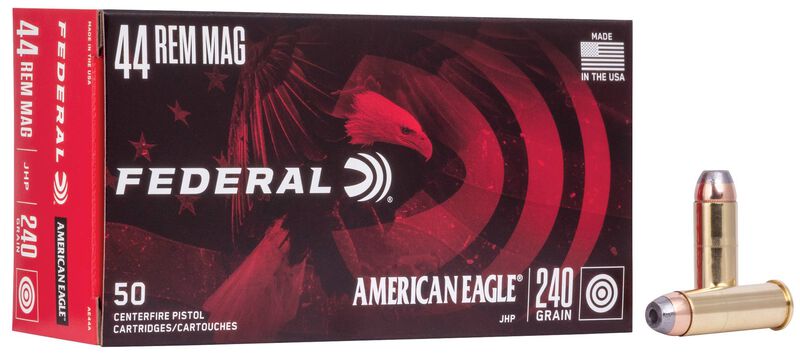 American Eagle Handgun, 44 Rem Magnum, 240 Grain, Jacketed Hollow Point, 1230 fps