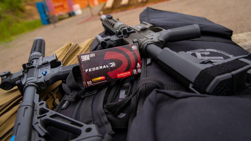 Syntech PCC, 9mm Luger, 130 Grain, Syntech Jacket Flat Nose, 1140 fps