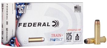 Train + Protect, 357 Magnum, 125 Grain, Versatile Hollow Point, 1440 fps