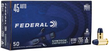 Syntech Defense, 45 Auto, 205 Grain, Segmented Hollow Point, 970 fps